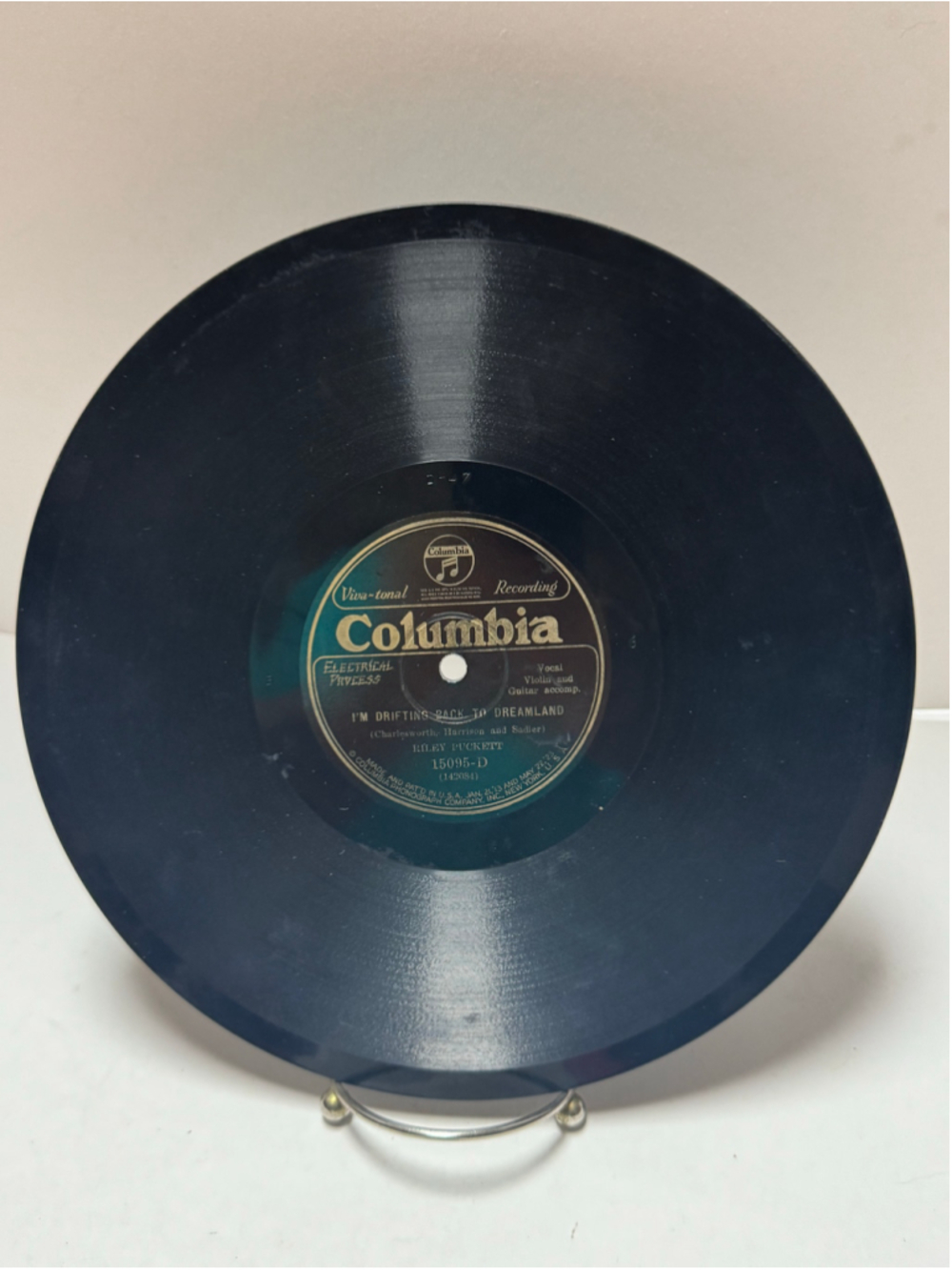 1928 Columbia Vintage shellac Record 78 RPM Riley Puckett My Carolina Home